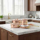 Mauviel M'Heritage M'250 B 10-Piece Cookware Set, Brass Handles - Mauviel1830