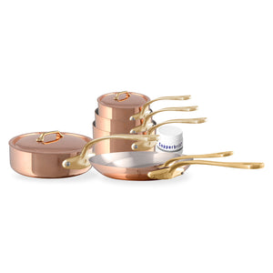 Mauviel M'Heritage 250 B 10-Piece Copper Cookware Set With Brass Handles - Mauviel1830