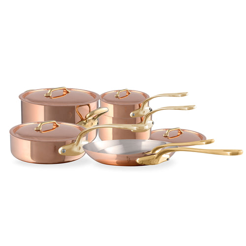 Mauviel M'Heritage 200 B 10-Piece Copper Cookware Set With Brass Handles - Mauviel1830