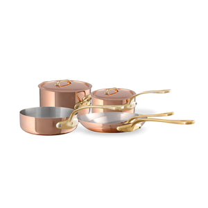 Mauviel M'200 B 8-Piece Copper Cookware Set With Brass Handles - Mauviel USA