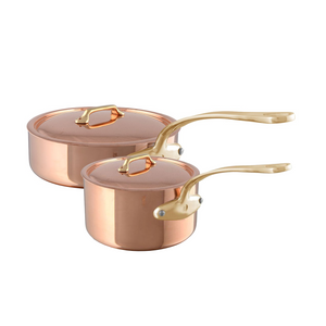Mauviel M'Heritage 250 B Copper Sauce Pan 1.8-Qt and Saute Pan 3.3-Qt Set With Bronze Handles - Mauviel1830