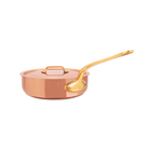 Mauviel M'Heritage M'200 B Copper Saute Pan With Lid, Brass Handle - Mauviel1830