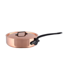 Mauviel M'Heritage M'250 CI copper saute pan with lid, 7.9-inch, electroplated handle, 5.1-quart capacity for versatile cooking