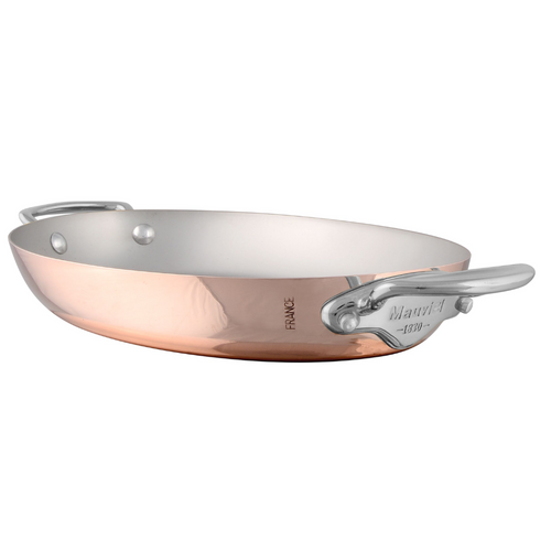 Mauviel M'Heritage M150S Oval Pan With Cast Stainless Steel Handle, 11.8-In - Mauviel USA