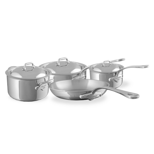 Mauviel 1830 M'COOK 7-Piece Cookware Set, Cast Steel Handles