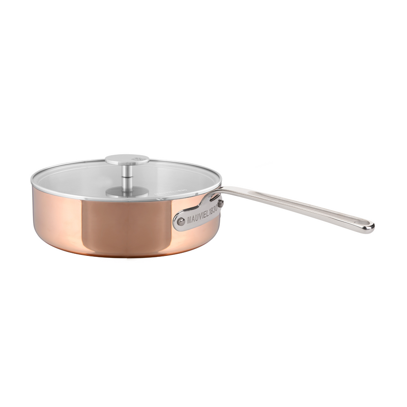 Mauviel M'COPPER 360 Copper Saute Pan With Stainless Steel Handle
