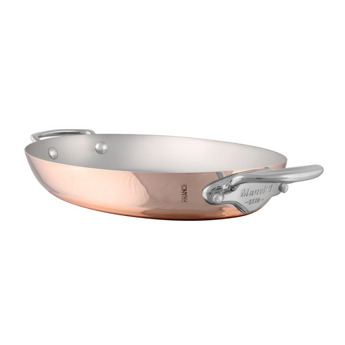 Mauviel M'150 S Oval Pan With Cast Stainless Steel Handles, 9.8-in - Mauviel USA
