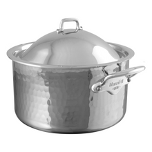 Mauviel Mauviel M'ELITE Hammered 5-Ply Stewpan With Lid, Cast Stainless Steel Handles, 6.2-Qt Mauviel M'ELITE Stewpan With Lid, Cast Stainless Steel Handles, 6.2-Qt - Mauviel USA