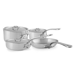 Mauviel 1830 Mauviel M'URBAN 3 Brushed Stainless Steel 7-Piece Cookware Set With Cast Stainless Steel Handles Mauviel M'URBAN 3 7-Piece Cookware Set With Cast Stainless Steel Handles - Mauviel USA