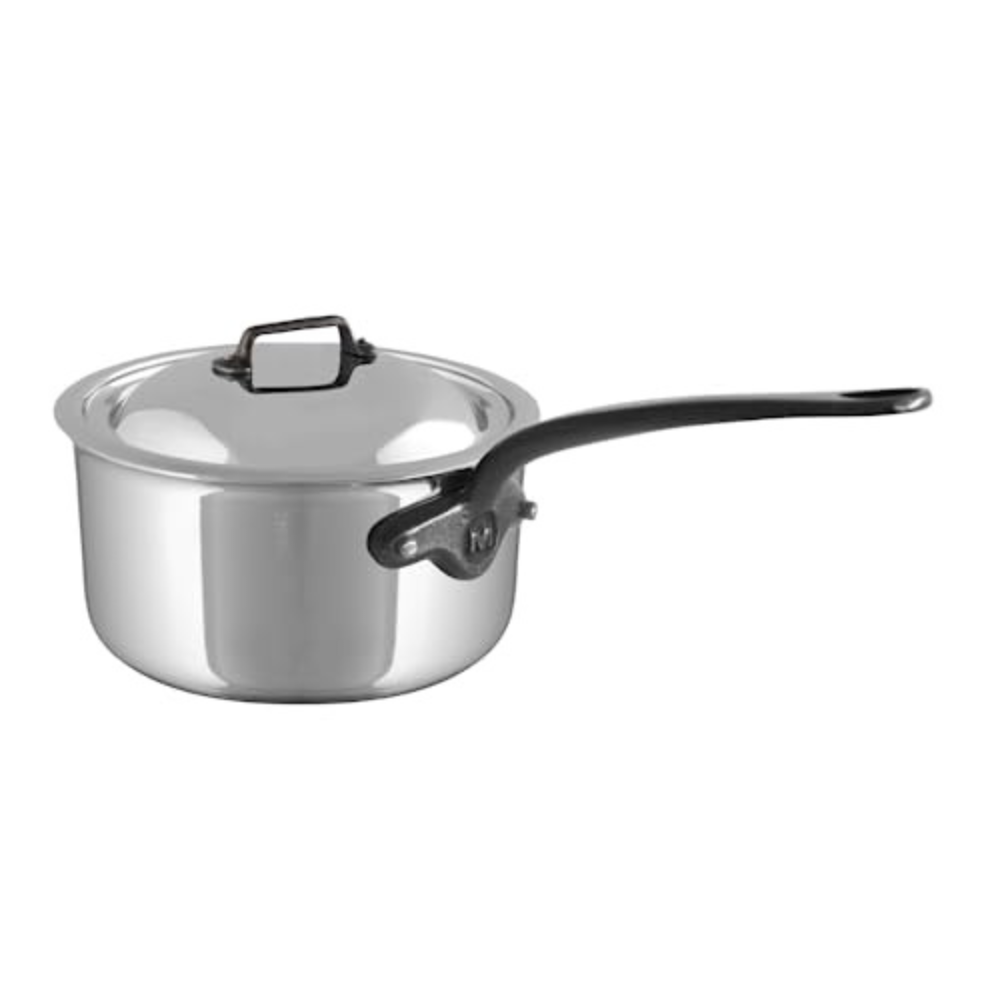 Mauviel M'COOK CI Sauce Pan With Lid, Cast Iron Handle, 0.8-Qt - Mauviel USA