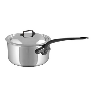 Mauviel 1830 Mauviel M'COOK CI 5-Ply Stainless Steel Sauce Pan With Lid, Cast Iron Handle, 2.6-Qt Mauviel M'COOK CI Sauce Pan With Lid, Cast Iron Handle, 2.6-Qt - Mauviel USA