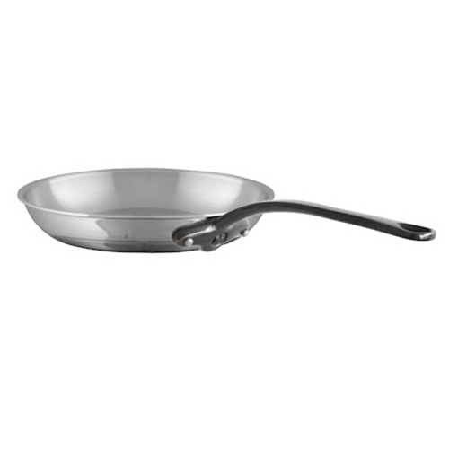 Mauviel M'COOK CI 5-Ply Stainless Steel Round Frying Pan With Cast Iron Handle, 10.2-In - Mauviel1830