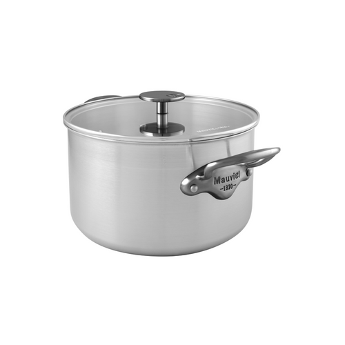 Mauviel M'URBAN 3 ONYX Brushed Stewpan With Glass Lid, Onyx Handles, 6.2-Qt - Mauviel USA