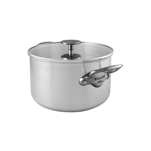Mauviel 1830 Mauviel M'URBAN 3 ONYX Brushed Stewpan With Glass Lid, Onyx Handles, 6.2-Qt Mauviel M'URBAN 3 ONYX Brushed Stewpan With Glass Lid, Onyx Handles, 6.2-Qt - Mauviel USA
