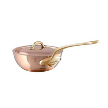 Mauviel Mauviel M'Heritage 150 B Copper Curved Splayed Saute Pan With Lid and Brass Handle, 3.7-Qt Mauviel M'150 B Curved Splayed Saute Pan With Lid and Brass Handle, 3.7-Qt - Mauviel USA