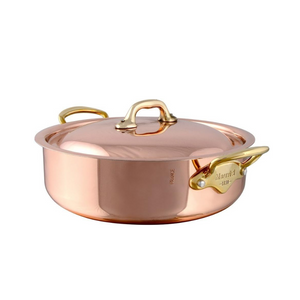 Mauviel 1830 Mauviel M'150 B Copper Rondeau With Lid and Brass Handles, 6-Qt Mauviel M'150 B Copper & Stainless Steel Rondeau With Lid and Brass Handles, 6-Qt - Mauviel USA