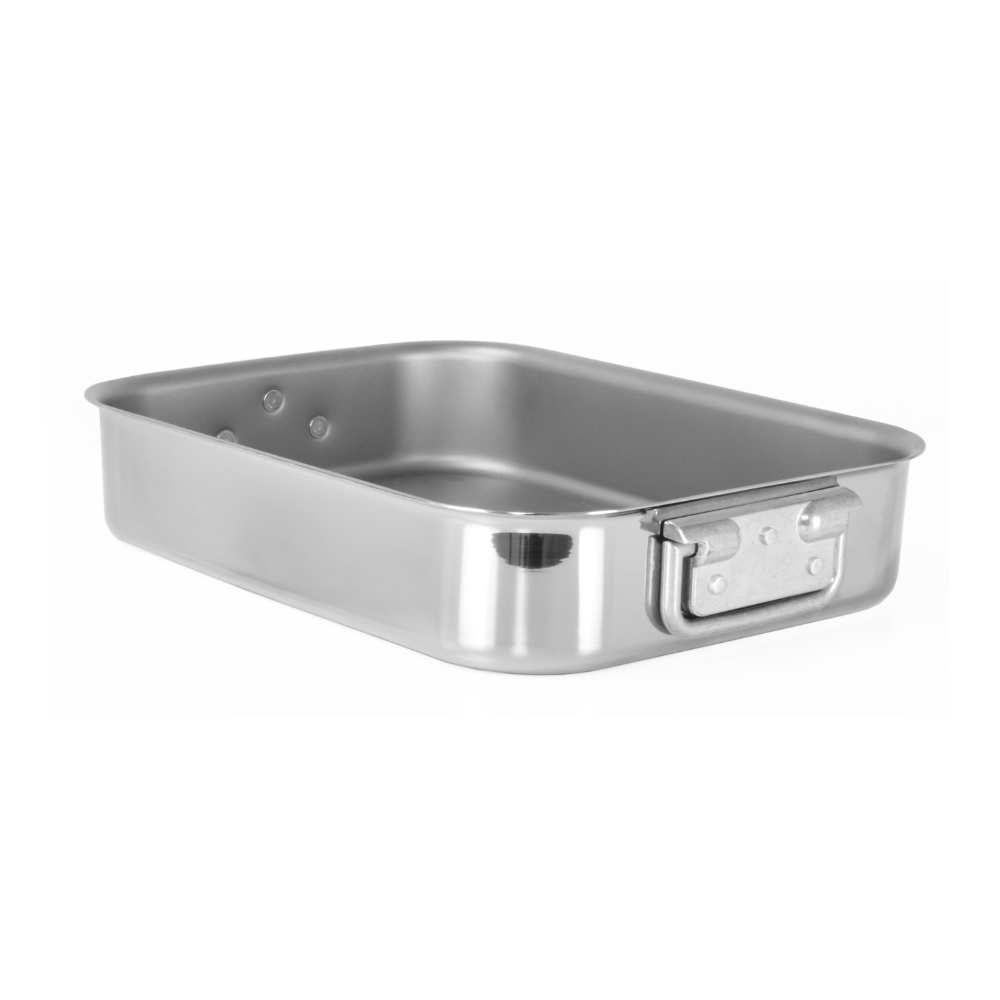Mauviel M'COOK 5-Ply Roasting Pan With Cast Stainless Steel Handle, 9.8x 8.6-in - Mauviel USA