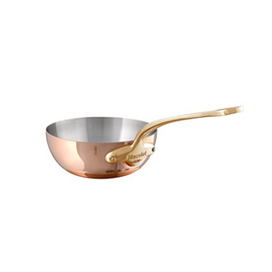 Mauviel 1830 Mauviel M'Heritage 150 B Copper Curved Splayed Saute Pan With Brass Handle, 1.3-Qt Mauviel M'150 B Curved Splayed Saute Pan With Brass Handle, 1.3-Qt - Mauviel USA