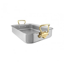 Mauviel Mauviel M'COOK B 5-Ply Roasting Pan With Brass Handles, 13.7 x 9.8-In Mauviel M'COOK B Roasting Pan With Brass Handles, 13.7 x 9.8-In - Mauviel USA