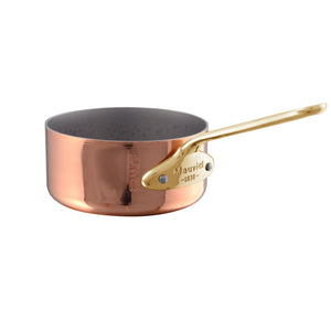 Mauviel 1830 Mauviel M'MINIS Copper Saute Pan With Brass Handle, 0.26-Quart Mauviel M'MINIS Copper Saute Pan With Bronze Handle, 0.26-Quart - Mauviel USA