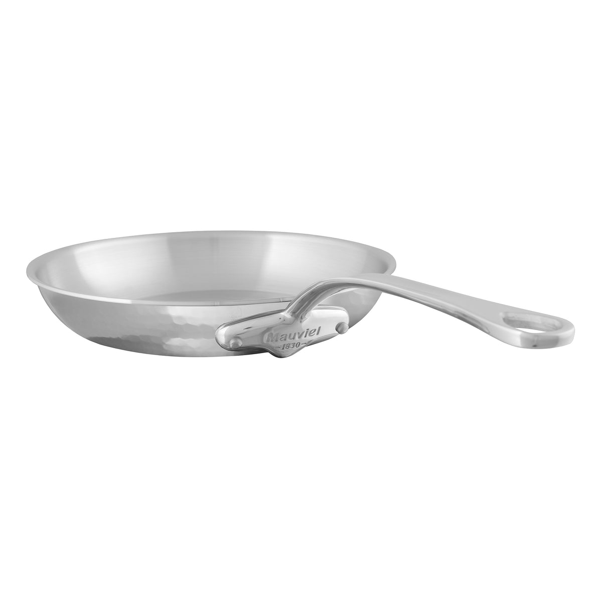 Mauviel M'ELITE Hammered 5-Ply Frying Pan With Cast Stainless Steel Ha