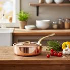 Mauviel M'Heritage M'250 B Copper Saute Pan With Lid, Brass Handle - Mauviel1830