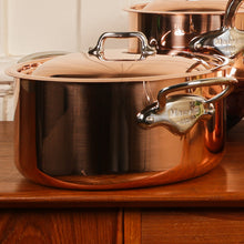 Mauviel Mauviel M'Heritage M'150 S Copper Stewpan With Curved Lid, Cast Stainless Steel Handles, 5.7-Qt Mauviel M'Heritage M'150 S Copper Stewpan With Curved Lid, Cast Stainless Steel Handles, 5.7-Qt