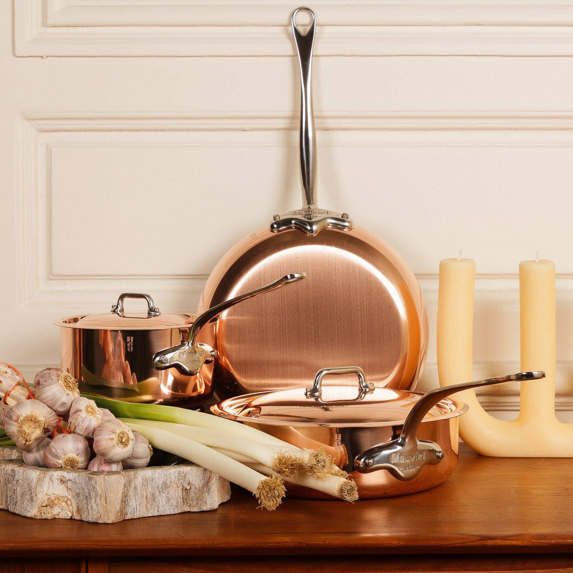 Mauviel M'Heritage M'150 S Copper Saute Pan With Lid, Cast