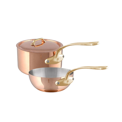 Mauviel M'Heritage M'200 B Copper 3-Piece DeLuxe Cookware Set