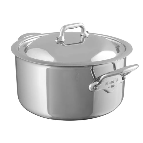 Mauviel M'COOK 5-Ply Stewpan With Lid, Cast Stainless Steel Handles, 9.2-Qt