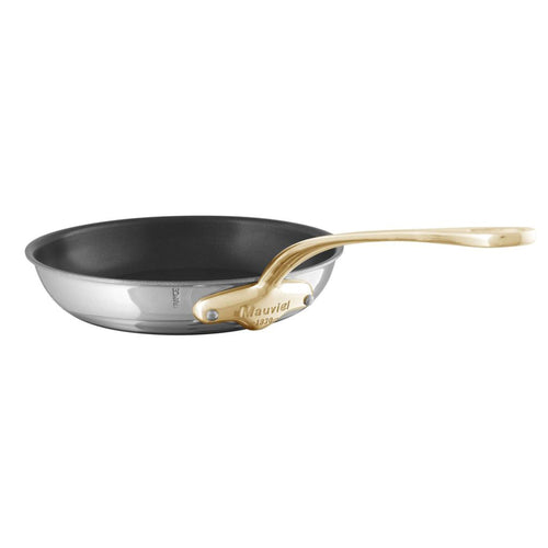 Mauviel M'COOK B Nonstick Frying Pan With Brass Handle, 7.9-In