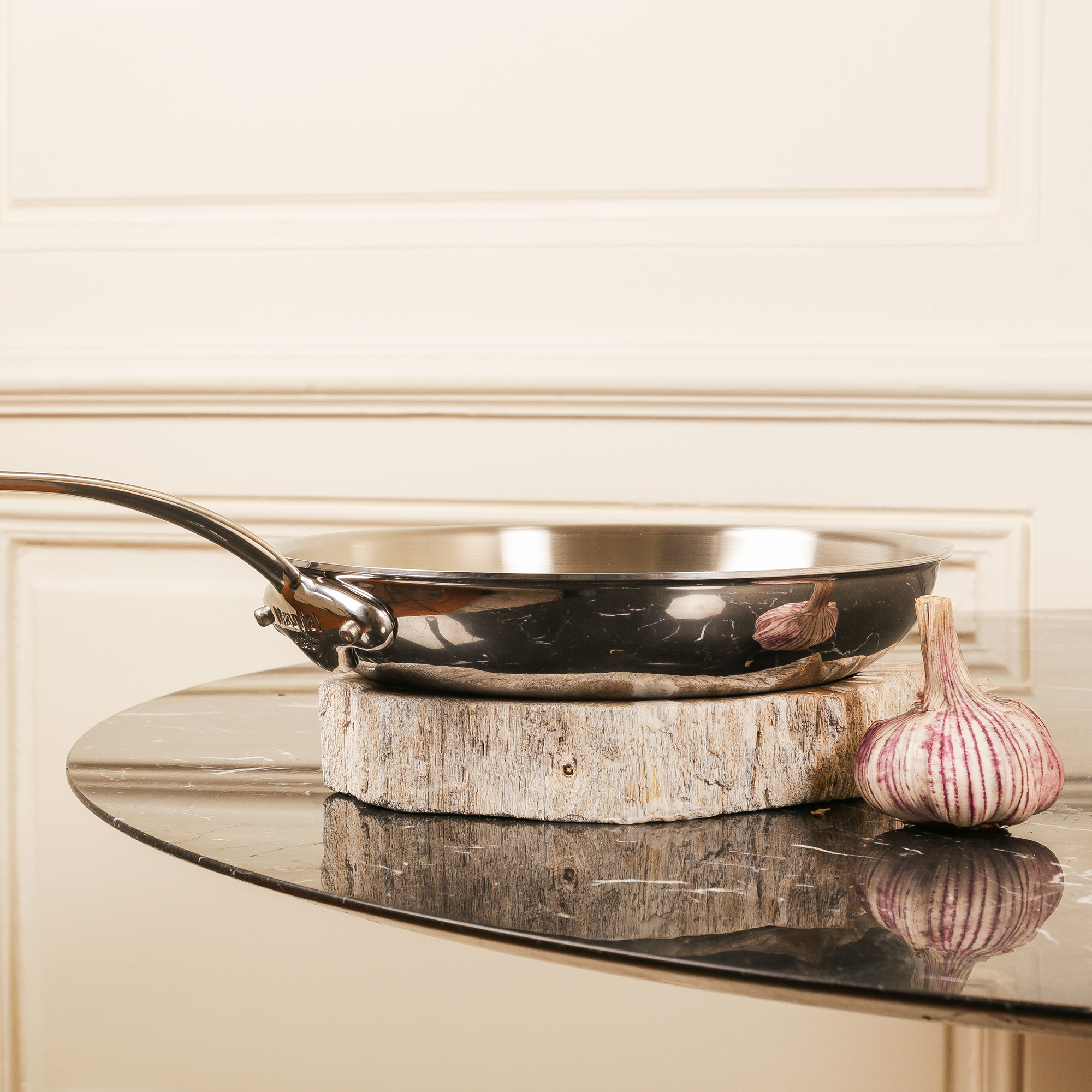 Mauviel M'Cook 5-Ply Polished Stainless Steel Bain Marie With Lid, And Cast Stainless Steel Handle, 1.8-qt, Made In France : Mauviel M\u0027Cook 5-Ply Polished Stainless Steel Sauce