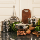 Mauviel M'COOK 5-Ply Rondeau With Lid, Cast Stainless Steel Handle - Mauviel1830