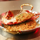 Mauviel M'ELITE B Hammered 5-Ply Round Pan With Brass Handles - Mauviel1830