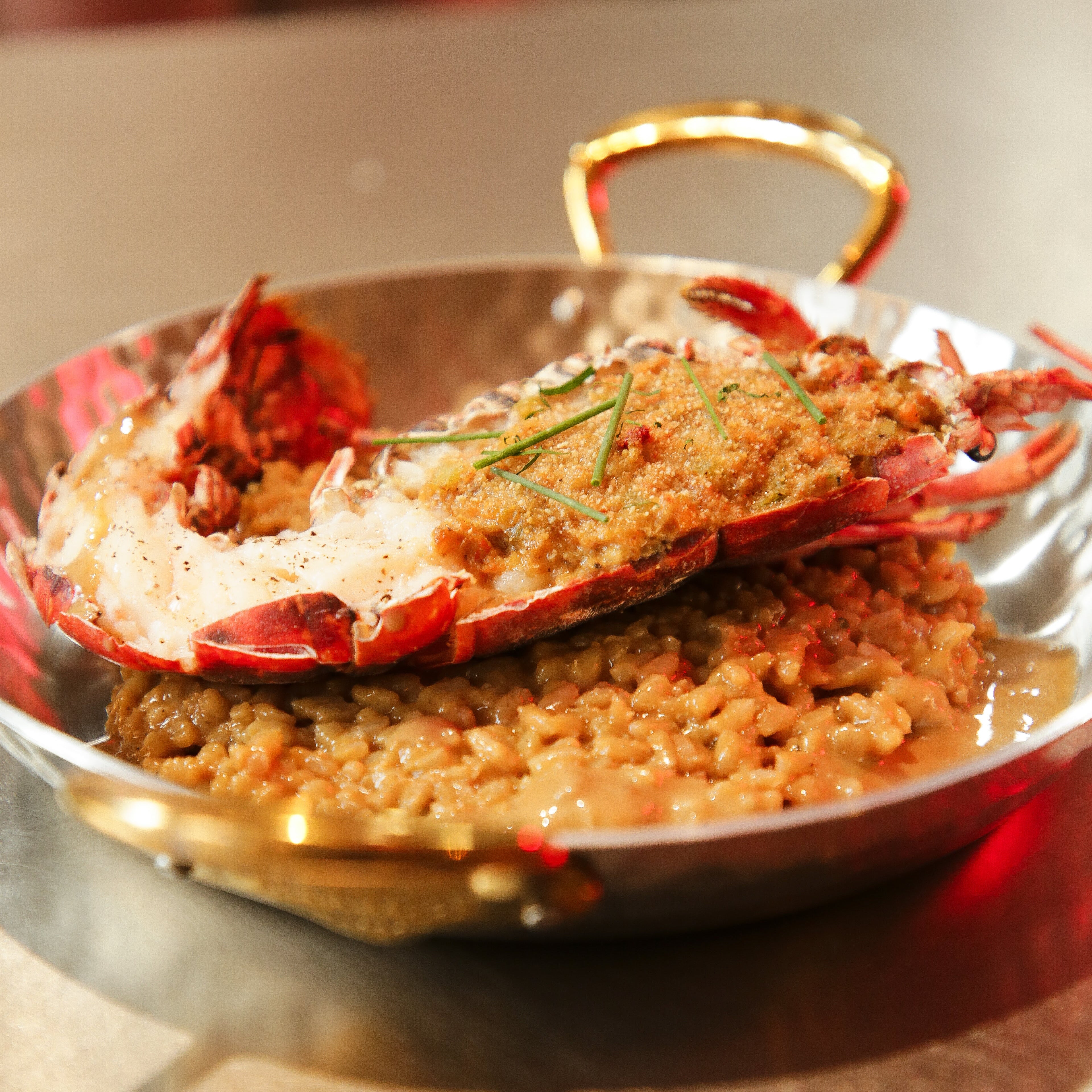 Mauviel M'ELITE B Hammered 5-Ply Round Pan With Brass Handles - Mauviel1830