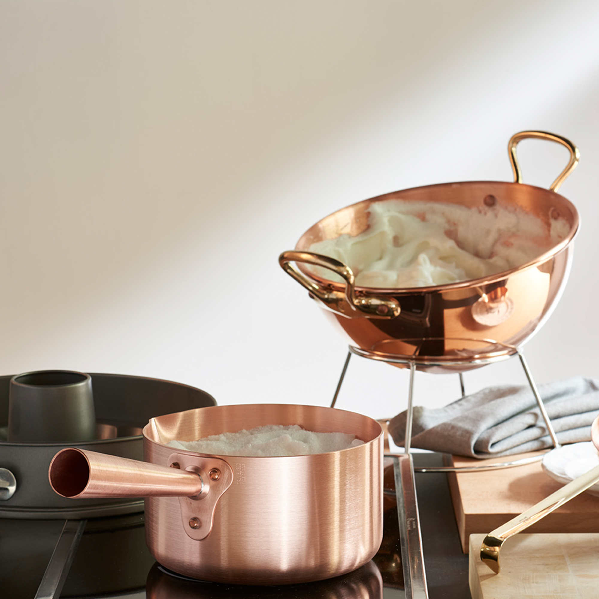 Mauviel M'PASSION Copper Mini Sauce Pan With Long Handle, 0.3-Qt