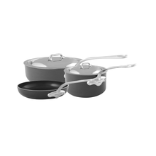 Mauviel Mauviel M'STONE 3 5-Piece Cookware Set With Cast Stainless Steel Handles And Stainless Steel Lid Mauviel M'STONE 3 5-Piece Cookware Set With Cast Stainless Steel Handles And Stainless Steel Lid