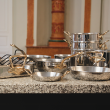 Mauviel Mauviel M'COOK B 5-Ply 12-Piece Cookware Set With Brass Handles Mauviel M'COOK B 5-Ply 12-Piece Cookware Set With Brass Handles