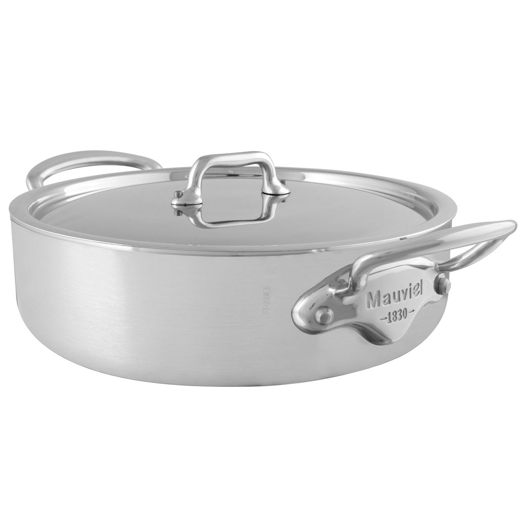 Mauviel 1830 M'URBAN 3 Rondeau With Lid, Cast Stainless Steel Handles, 6-qt - Mauviel USA