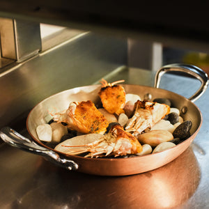 Mauviel Mauviel M'Heritage M'150 S Copper Paella Pan With Cast Stainless Steel Handle, 13.8-In Mauviel M'Heritage M'150 S Copper Paella Pan With Cast Stainless Steel Handle, 13.8-In