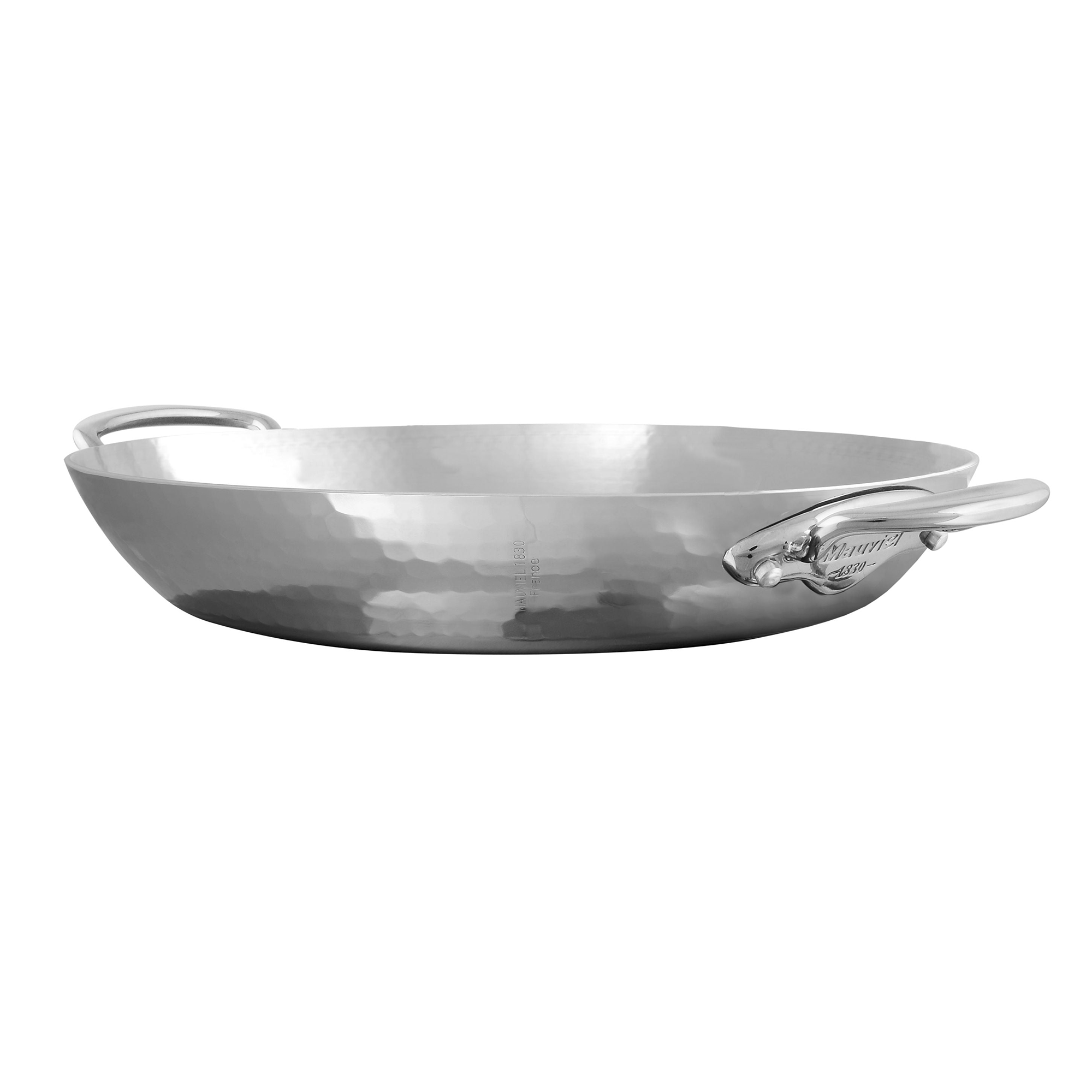 Mauviel M'ELITE Hammered 5-Ply Round Pan With Cast Stainless Steel Handles - Mauviel1830