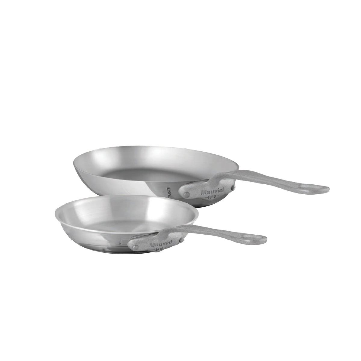 Mauviel M'Cook SB 2-Piece Frying Pan Set With Brushed Cast Stainless S