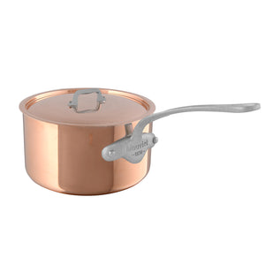 Mauviel 1830 Mauviel M'250 SB Copper Sauce Pan With Lid, Brushed Stainless Steel Handles, 1.9-Qt Mauviel M'250 SB Copper Sauce Pan With Lid, Brushed Stainless Steel Handles, 1.9-Qt - Mauviel1830
