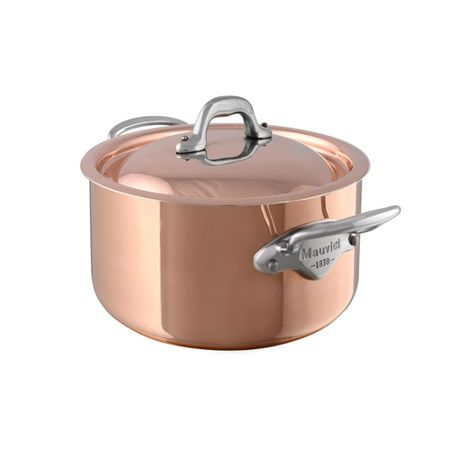 Mauviel M'Heritage 150 S Stewpan With Curved Lid, Cast Stainless Steel Handles, 5.7-Qt