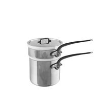 Mauviel 1830 Mauviel x ELYSEE M'COOK 5-Ply Bain Marie With Lid, Cast Iron Handle, 1.8-Qt Mauviel x ELYSEE M'COOK 5-Ply Bain Marie With Lid, Cast Stainless Steel Handle, 1.8-Qt - Mauviel USA