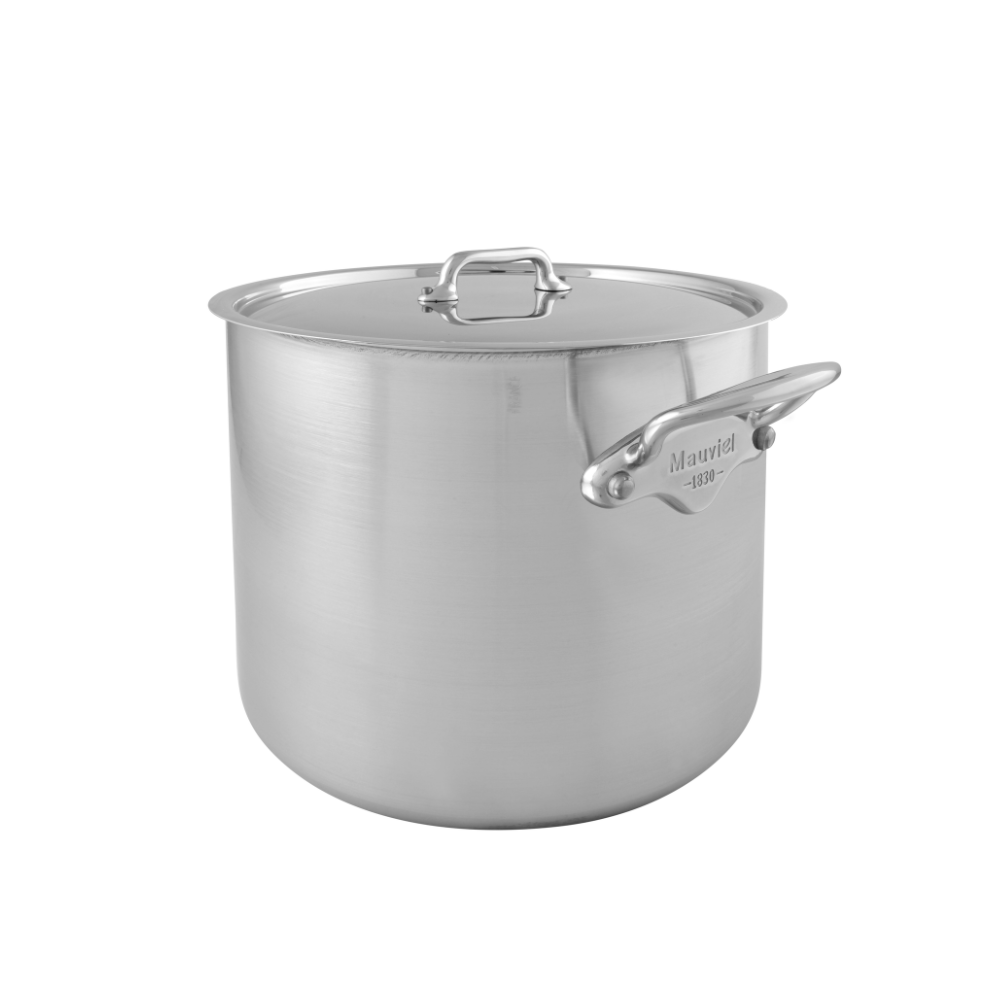 Mauviel M'URBAN 3 Stockpot With Lid, Cast Stainless Steel Handle, 26.3-Qt - Mauviel USA