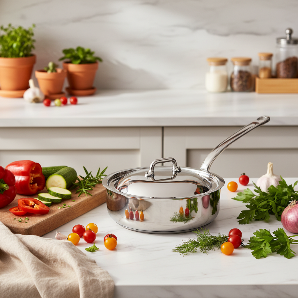 M'COOK 5-Ply Sauté Pan With Lid
