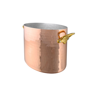 Mauviel M'30 Oval Hammered Copper Champagne Bucket With Bronze Handles, 10.2-In - Mauviel USA