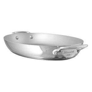 Mauviel 1830 Mauviel M'COOK 5-Ply Oval Pan With Cast Stainless Steel Handles, 17.7-In Mauviel M'COOK 5-Ply Oval Pan With Cast Stainless Steel Handles, 17.7-In - Mauviel USA