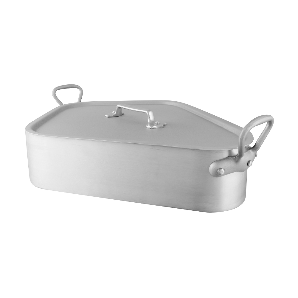 Mauviel M'Traditiom Aluminum Turbot Kettle With Grid & Lid, 19.6 x 15.7-In - Mauviel USA